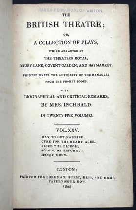 The British Theatre (25 vols., 1808)