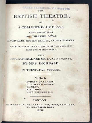 The British Theatre (25 vols., 1808)