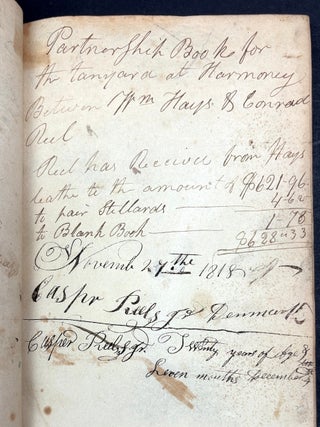 6 ledgers & account books, 1812-1830 pioneering Reel family of West View & Perrysville (Allegheny County, PA), Harmony