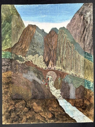4 Vues D'Optique ca. 1780s: Vue Meridionale de la grande Place, dite la Carriere a Nancy; Vue Perspective du Palais du Duc d'Aveiro a Lisbonne; Pont du Diable, St. Gotthard Switzerland; Hospice du St. Bernard, Switzerland