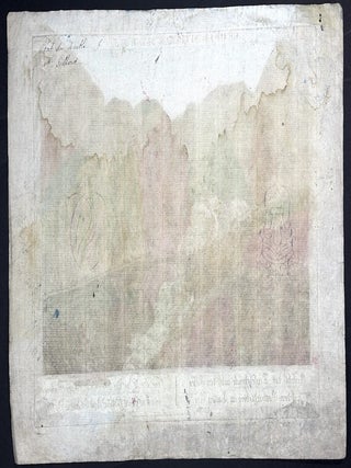 4 Vues D'Optique ca. 1780s: Vue Meridionale de la grande Place, dite la Carriere a Nancy; Vue Perspective du Palais du Duc d'Aveiro a Lisbonne; Pont du Diable, St. Gotthard Switzerland; Hospice du St. Bernard, Switzerland