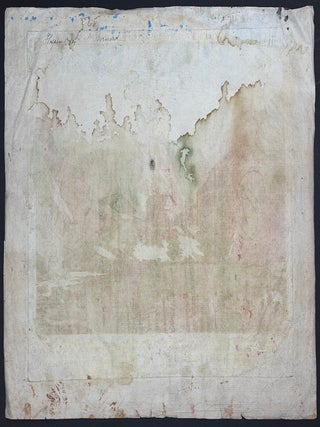 4 Vues D'Optique ca. 1780s: Vue Meridionale de la grande Place, dite la Carriere a Nancy; Vue Perspective du Palais du Duc d'Aveiro a Lisbonne; Pont du Diable, St. Gotthard Switzerland; Hospice du St. Bernard, Switzerland