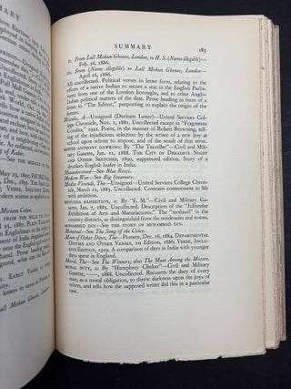 A Summary of the Work of Rudyard Kipling Including Items Ascribed to Him