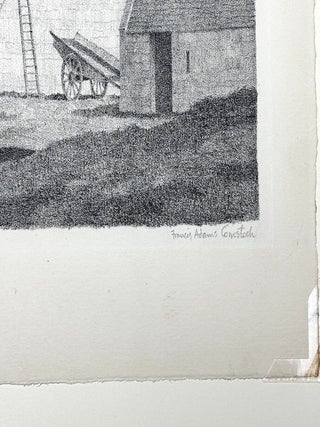 Signed lithograph: Abbey Farm, Calcot, Gloucestershire