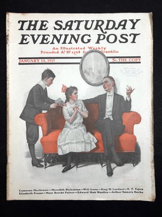 Item #h42834 The Saturday Evening Post, January 13, 1917. Norman Rockwell, Ring W. Lardner