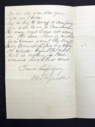Group of 9 letters, 1848-1879 from friends & family to William Dickson of Meadville & Hayfield, PA & Allens Grove, Wisconsin