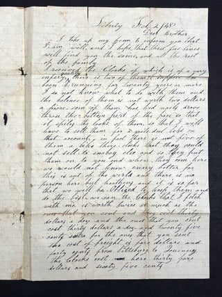 Group of 9 letters, 1848-1879 from friends & family to William Dickson of Meadville & Hayfield, PA & Allens Grove, Wisconsin