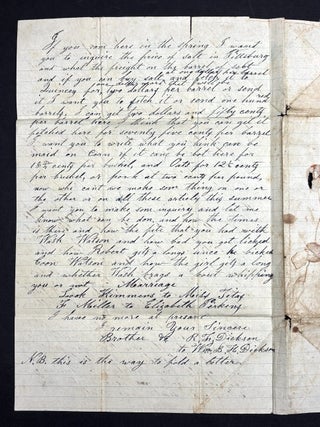 Group of 9 letters, 1848-1879 from friends & family to William Dickson of Meadville & Hayfield, PA & Allens Grove, Wisconsin