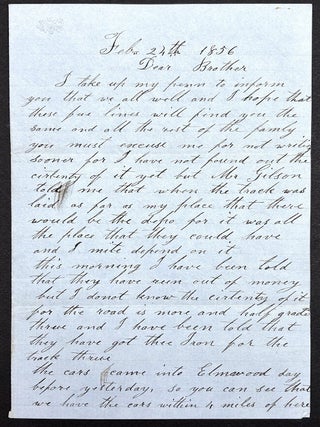 Group of 9 letters, 1848-1879 from friends & family to William Dickson of Meadville & Hayfield, PA & Allens Grove, Wisconsin