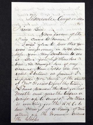 Group of 9 letters, 1848-1879 from friends & family to William Dickson of Meadville & Hayfield, PA & Allens Grove, Wisconsin