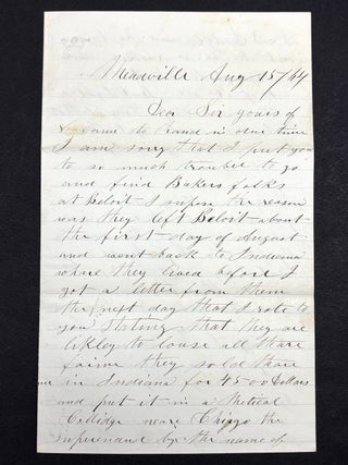 Group of 9 letters, 1848-1879 from friends & family to William Dickson of Meadville & Hayfield, PA & Allens Grove, Wisconsin