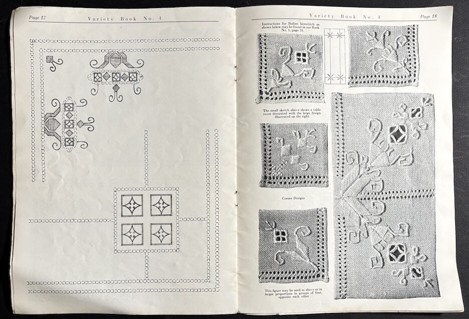 Variety Book No. 4 1925 : Punto d'Assisi Work, Italian Hemstitch