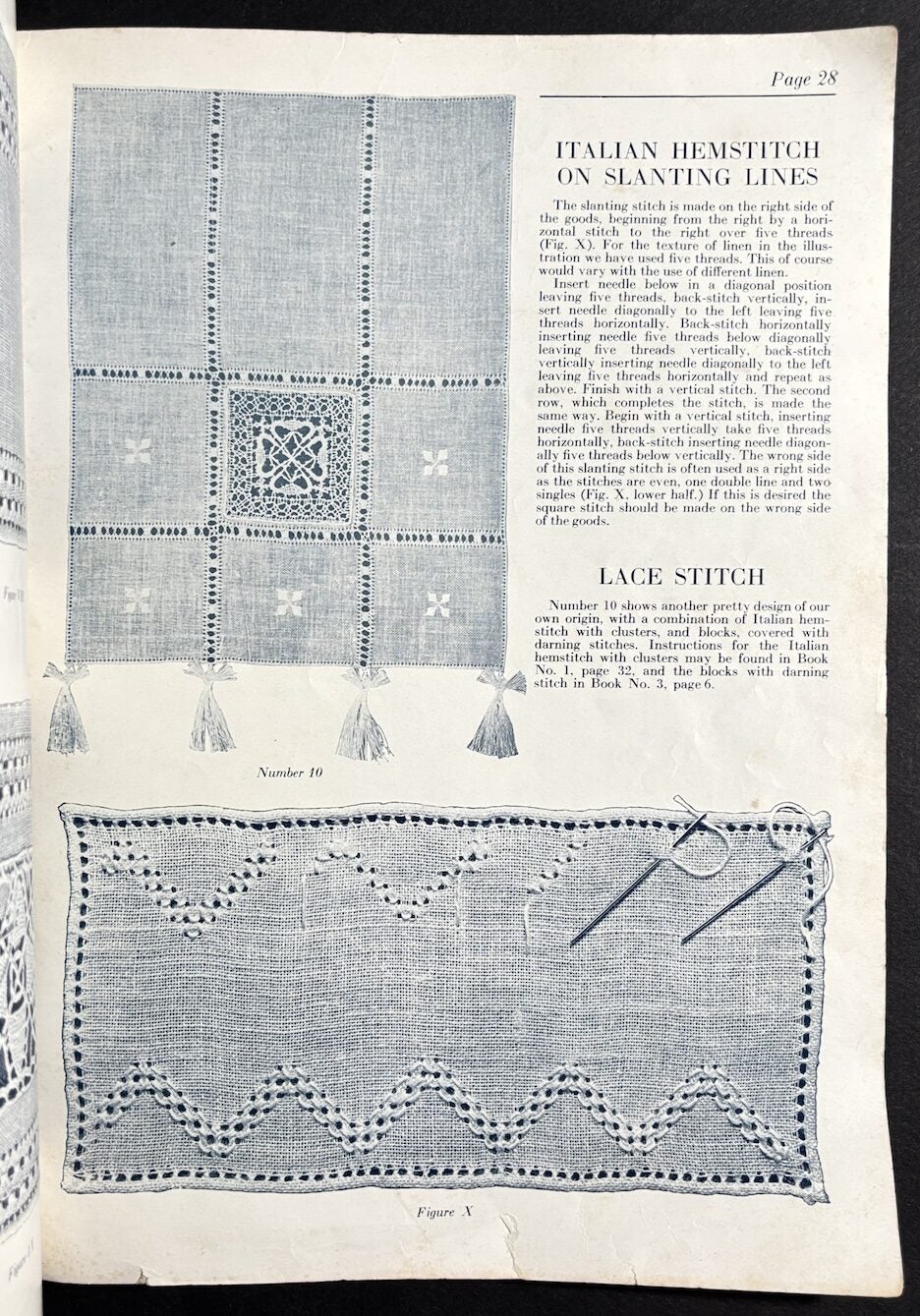 Variety Book No. 4 1925 : Punto d'Assisi Work, Italian Hemstitch