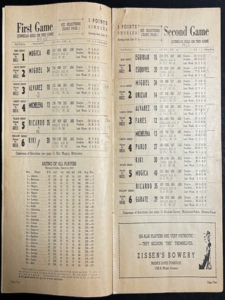 1942 souvenir program for Biscayne Jai-Alai Fronton in Miami Florida
