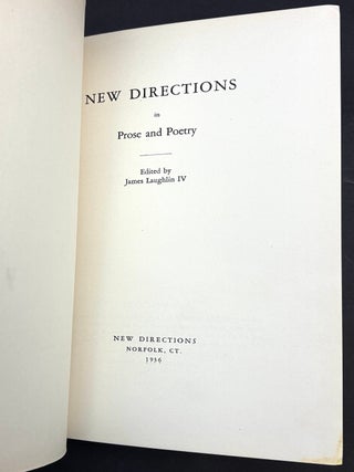 New Directions in Prose & Poetry (1936, first annual volume, inscribed by Laughlin)