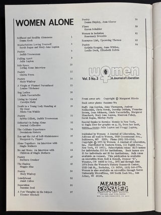 Women, a Journal of Liberation, 1978, Vol. 5 No. 3: Alone