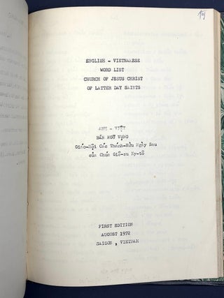 1972 book of LDS/Mormon lessons & discussions in Vietnamese, Richard C. Holloman Jr."s copy