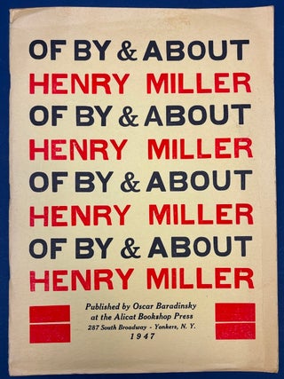 Item #h43691 Of - By - And About Henry Miller. Henry Miller, William Carlos Williams