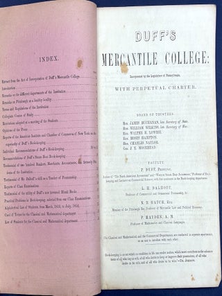 1854 Catalogue and Circular of Duff's Merchants' College, Pittsburgh PA