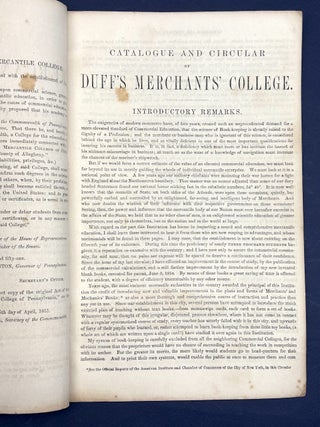 1854 Catalogue and Circular of Duff's Merchants' College, Pittsburgh PA