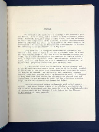 Masonic Culture Manual (1979)