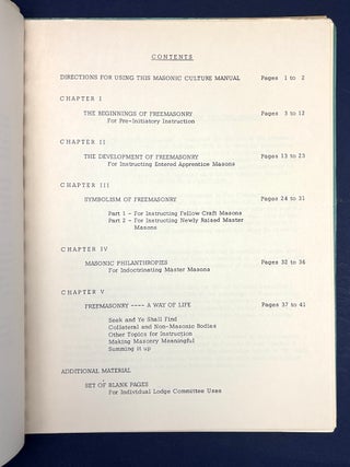 Masonic Culture Manual (1979)