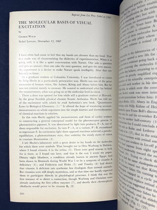 The Molecular Basis of Visual Excitation, Les Prix Nobel en 1967