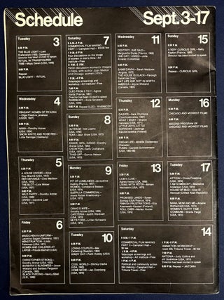 Program booklet for Films by Women/Chicago '74, 1974 film festival