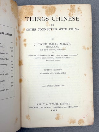 Things Chinese or Notes Connected With China
