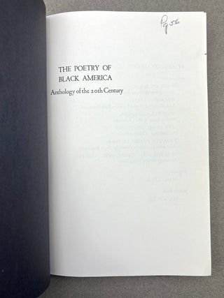 The Poetry of Black America - inscribed