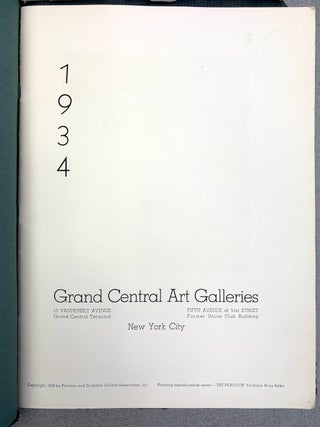 1934 catalog and guide to Grand Central Art Galleries, NYC