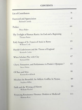 Exegisti Monumentum Aere Perennius, inscribed by Baker to his mother. Essays in honor of John Frederick Charles