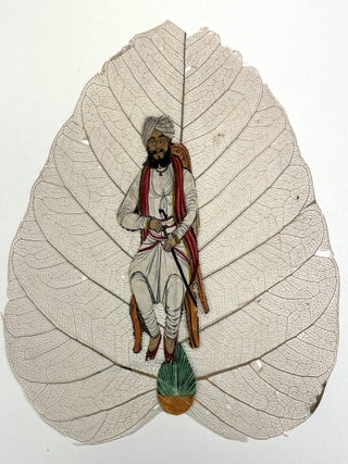 Early 20th century Indian book of paintings on actual peepal leaves