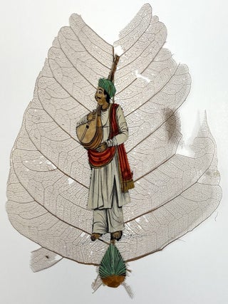 Early 20th century Indian book of paintings on actual peepal leaves