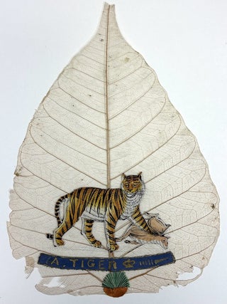 Early 20th century Indian book of paintings on actual peepal leaves