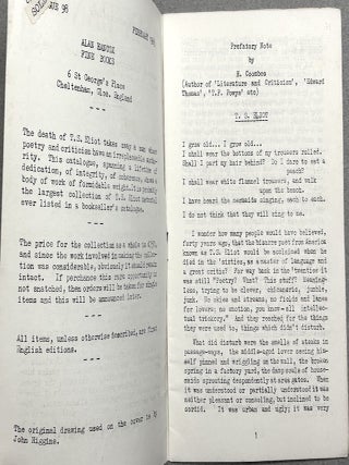 Catalog no. 98: T. S. Eliot (Feb. 1965)