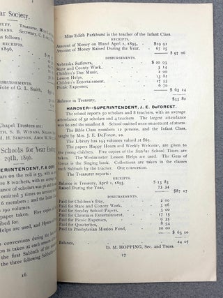 Manual of Presbyterian Church, Hanover, NJ 1888-1922 (15 separate booklets)