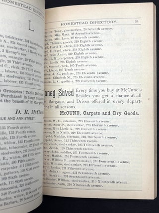 1890 Directory of Homestead PA, Munhall, Six Mile Ferry and Adjacent Parts of Mifflin Township, Allegheny County