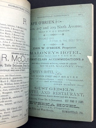 1890 Directory of Homestead PA, Munhall, Six Mile Ferry and Adjacent Parts of Mifflin Township, Allegheny County