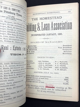 1890 Directory of Homestead PA, Munhall, Six Mile Ferry and Adjacent Parts of Mifflin Township, Allegheny County