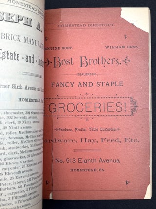 1890 Directory of Homestead PA, Munhall, Six Mile Ferry and Adjacent Parts of Mifflin Township, Allegheny County