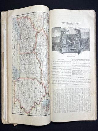 The Eclectic Complete Geography (1883) w/ A. L. Young's 1880 schoolwork from Centennial, West Virginia