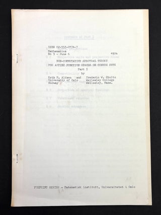 Item #h44478 Non-commutative Spectral Theory for Affine Function Spaces on Convex Sets. Erik M....