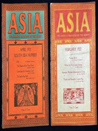 Item #h44487 Asia, the American Magazine on the Orient, April 1921 & February 1922 with stories...