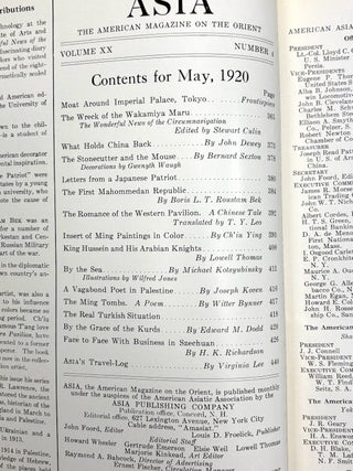 Asia, the American Magazine on the Orient, May 1920 with Dewey's 'What Holds China Back'