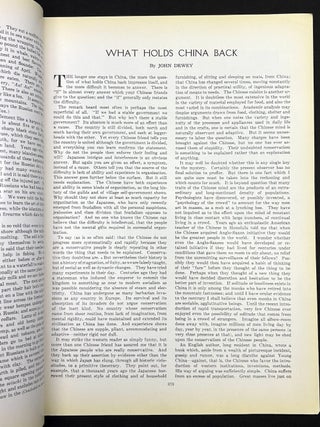 Asia, the American Magazine on the Orient, May 1920 with Dewey's 'What Holds China Back'