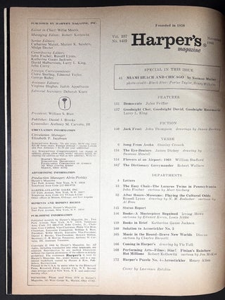Harper's Magazine, March 1968, November 1968 & March 1971 with Mailer's The Steps of the Pentagon, Miami and Chicago, The Prisoner of Sex