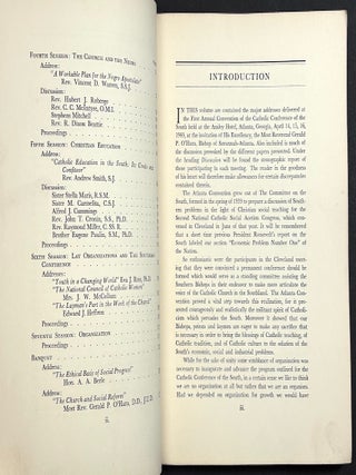 The Catholic Conference of the South, Report of the proceedings and addresses of the first annual meeting, Atlanta, GA. April 14, 15 and 16, 1940