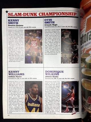 Souvenir program NBA All-Star Weekend 1991, with 1990 All-Star Cards (6: Jordan, Malone, Johnson, Robinson, Ewing, Barkley)