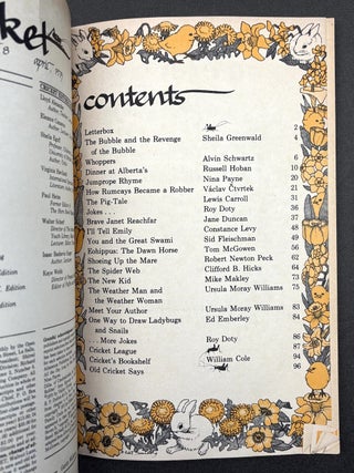 Cricket the magazine for children, Vol. 2, 1-12: Sept. 1974 - August 1975 (lacking nos. 6 & 10)